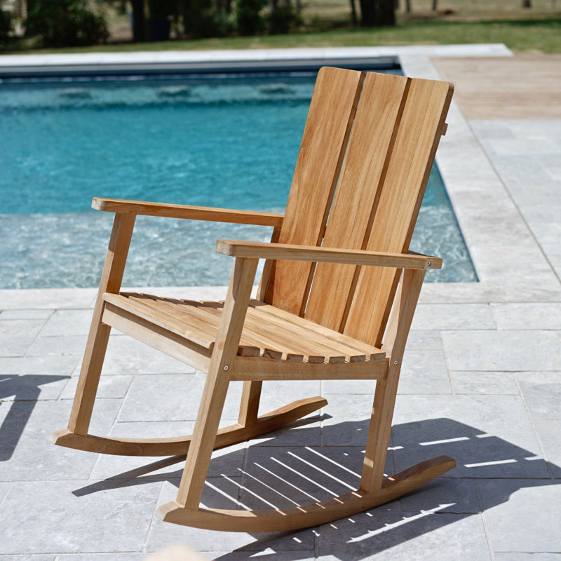 Chaise berçante d'extérieur en bois massif Gatesville
