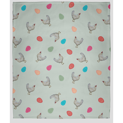 Bianco Chickens and Eggs Blanket