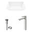 Vinca 18" L x 14" W x 5" H Rectangular White Matte Stone™ Vessel Bathroom Sink with 11" H Faucet