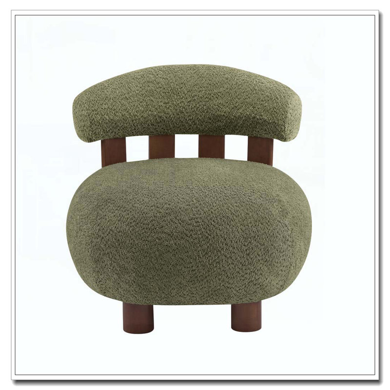 Fauteuil d'appoint en tissu Bouble, Vert olive