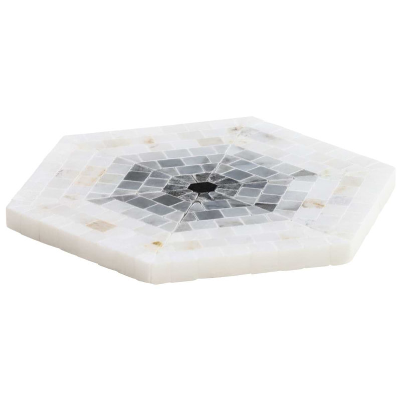 Ako 6" Hexagon Marble Micro Mosaic Tile, Grigio Gray