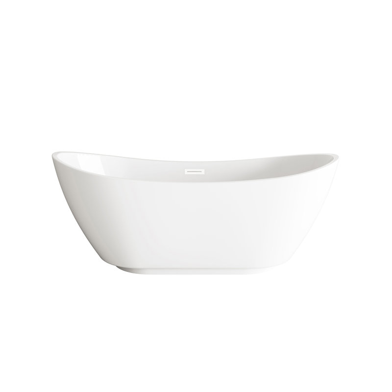 Labrusca 62'' x 28.3'' Soaking Fiberglass Bathtub, Polished White