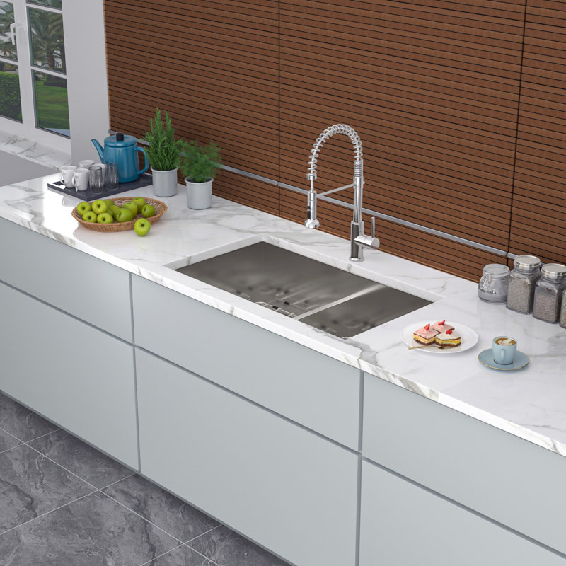 30'' L Undermount Double Bowl Stainless Steel Kitchen Sink