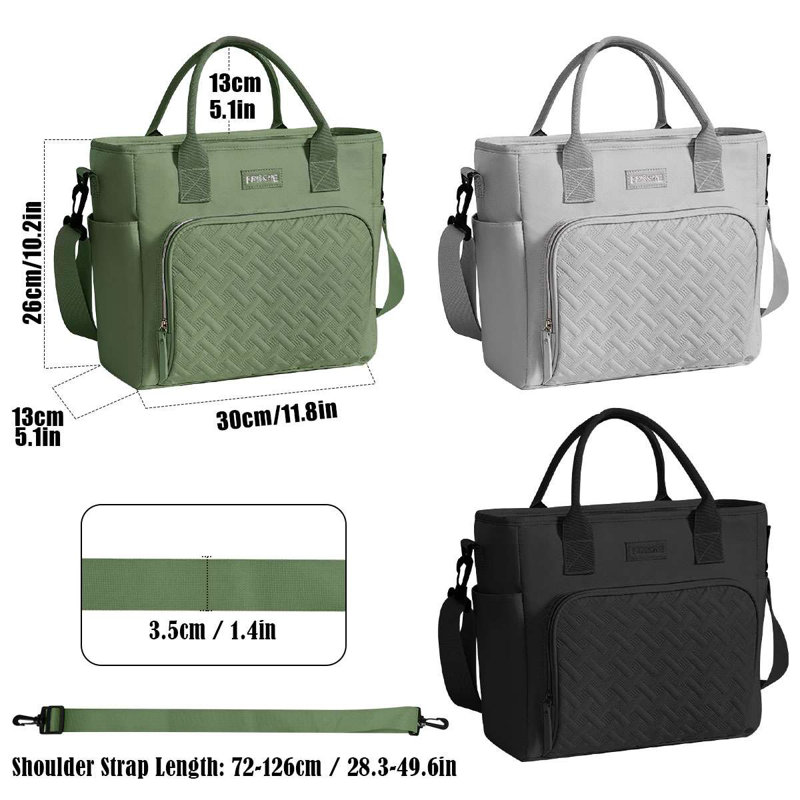 Grand sac fourre-tout isotherme réutilisable pour enfant, Vert