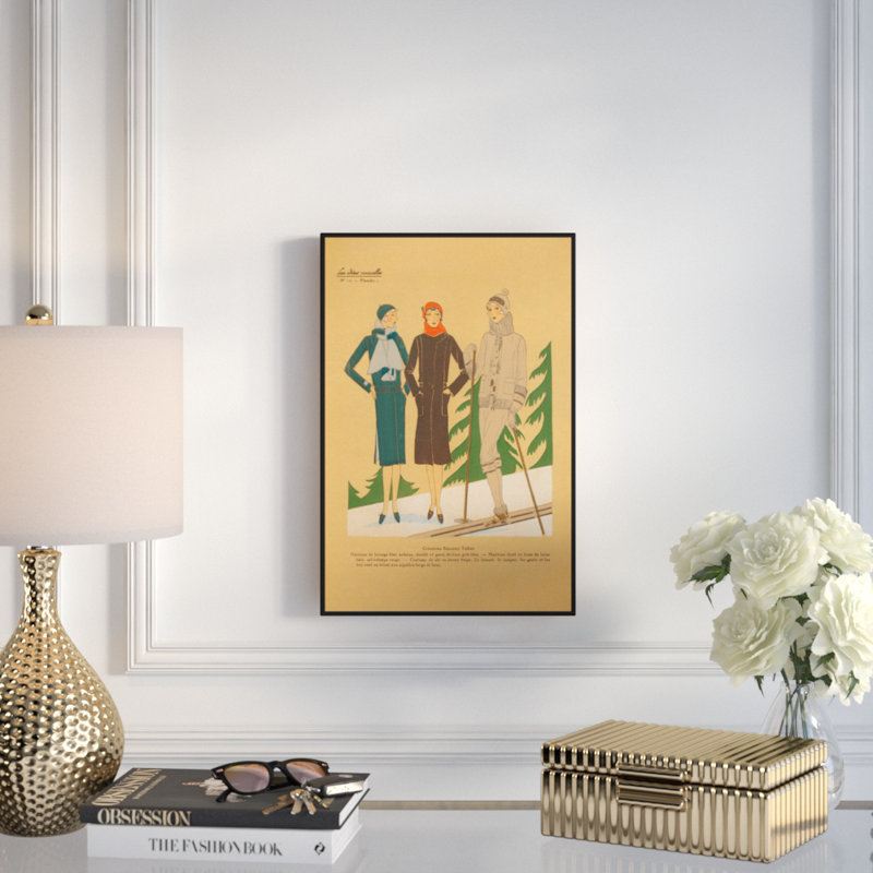 « ladies ski », reproduction sur toile encadrée, H 30 po x l 20 po