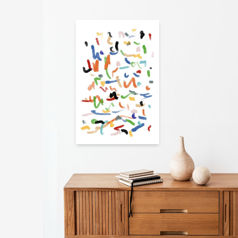 Art contemporain abstrait coloré, H 24 po x l 16 po