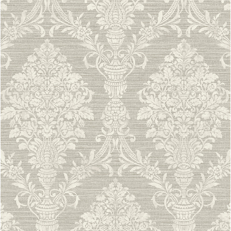 Rouleau de papier peint L 33 po x L 20,5 po Astoria grand, gris