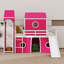 Lit mezzanine simple avec tente et tour rose Slide-183253541