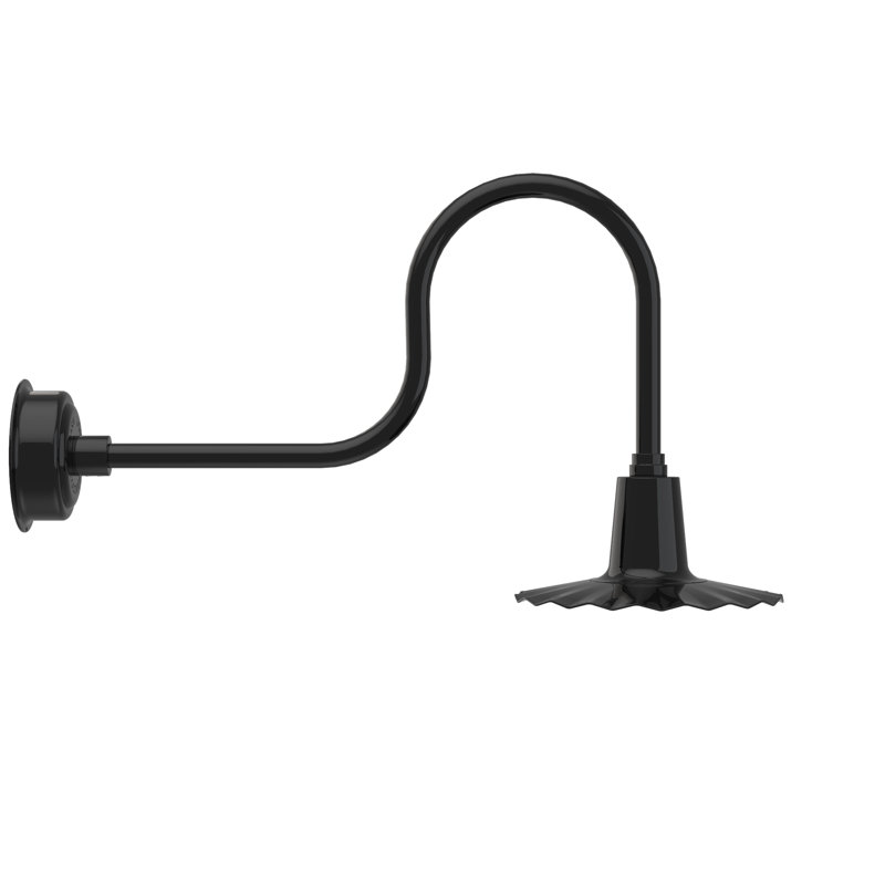 Luminaire de grange d’extérieur à del Iris, H 7,5 po x l 12 po x P 12 po, Noir