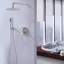 Pommeau de douche Lucid 10 po en nickel brossé - Effet pluie avec douchette amovible Apparent