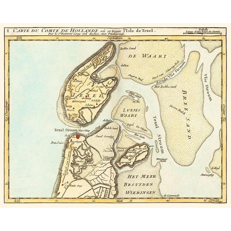 «Red Barrel Studio®», galerie d'art sur toile tendue Robert: Texel Island, Pays-Bas, Robert 1748, H 20 po x l 24 po