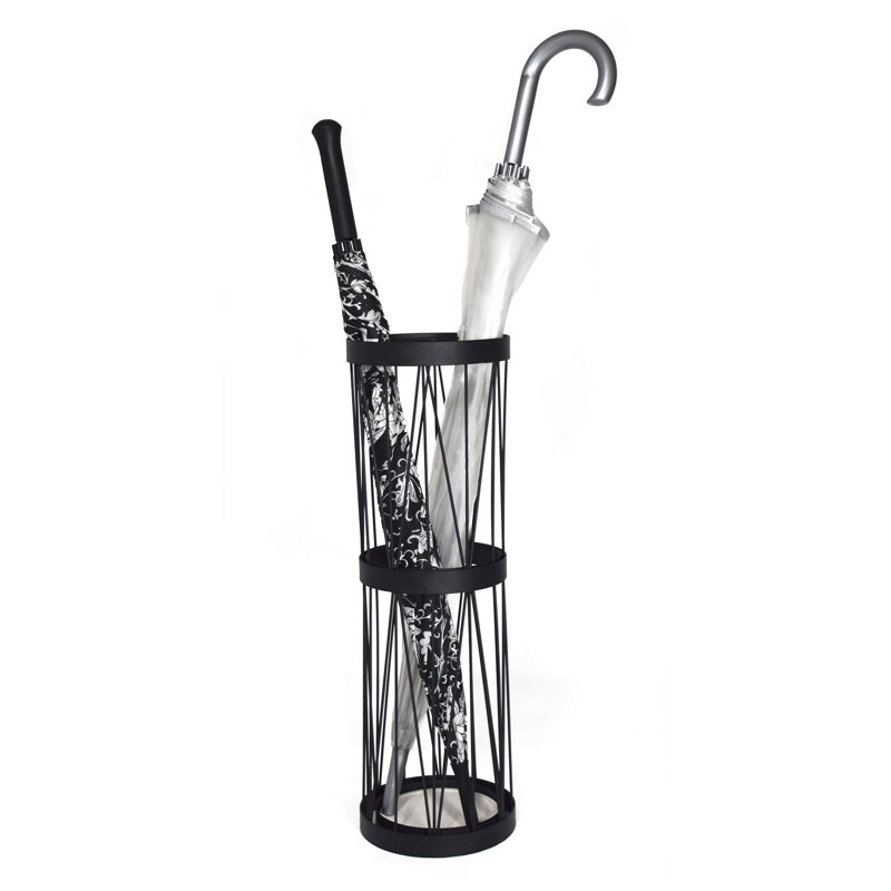 Free Standing Umbrella Holder Bin, Black