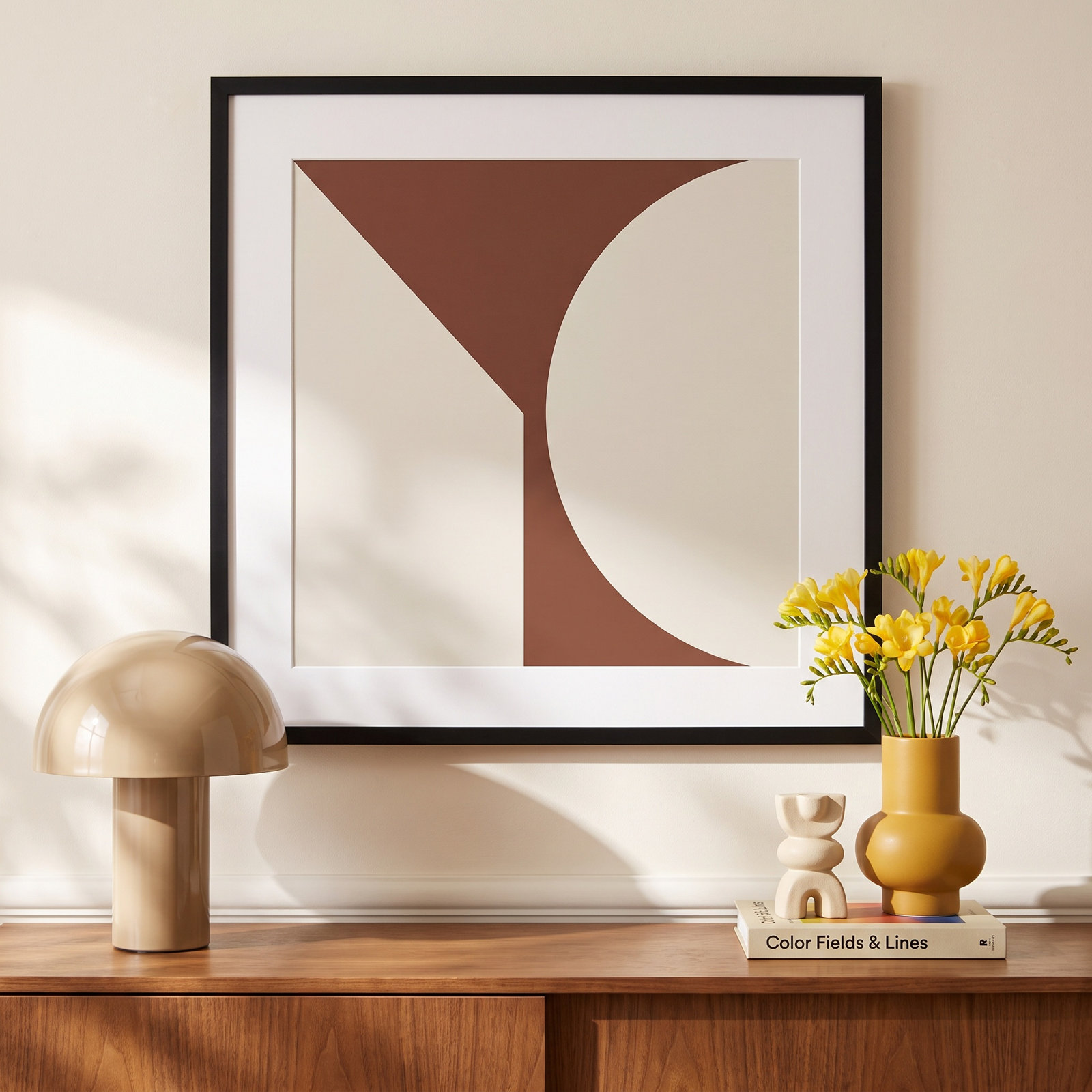 Alina "Minimal Max Mod I Hot Chocolate" Print, 21.25" H x 21.25" W x 0.8" D, Black Framed