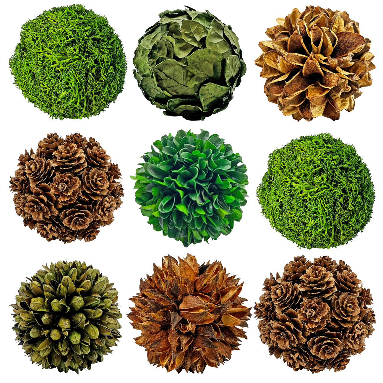 Rustic Topiary Primrue Sharen Handmade Natural & Preserved Topiary Balls – Decorative ...