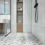 Carreau de mosaïque en porcelaine à finition mate 2x2 - style grille, utilisation sur les murs et les planchers-111862292