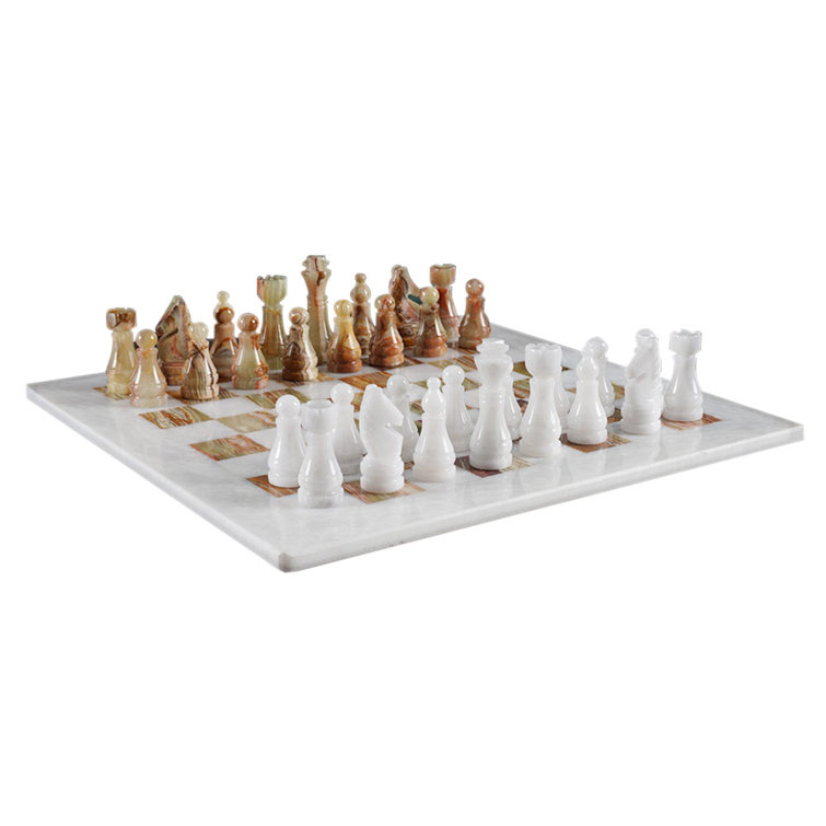 Radicaln Marble Chess Set with Storage Box 15 Inches Black and White  Handmade Board Games for Adults - Board Games 1 Chess Board Games Board &  32