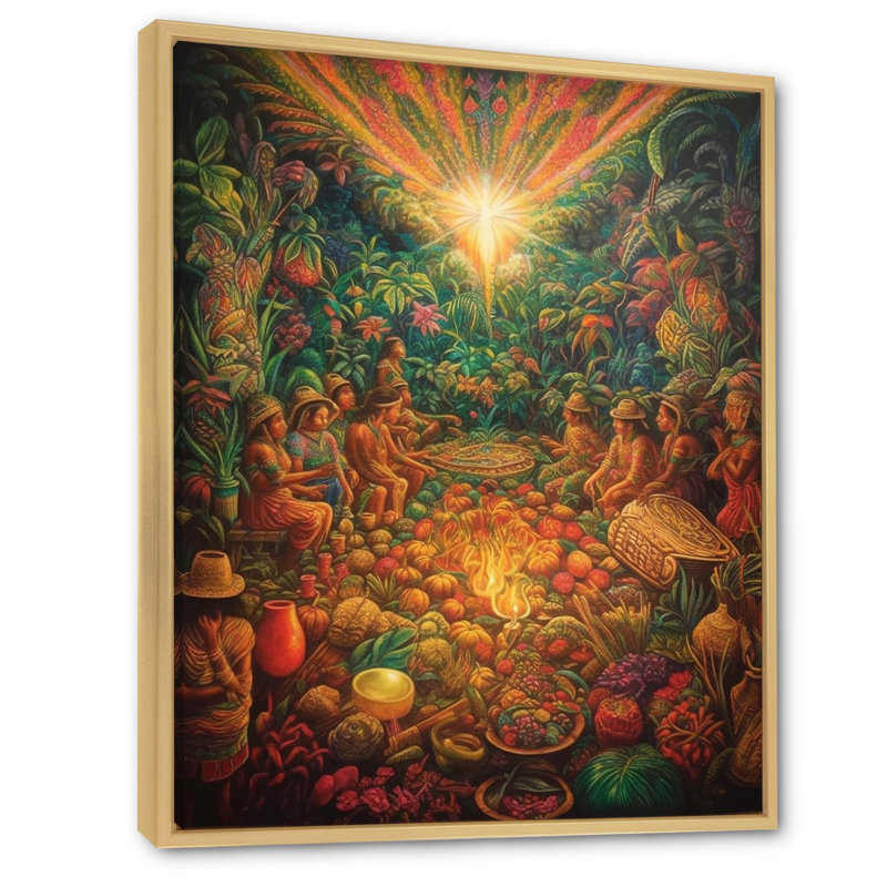 "Célébration du paradis de Pâques I", reproduction sur toile, Cadre naturel flottant, H 32 po x l 24 po