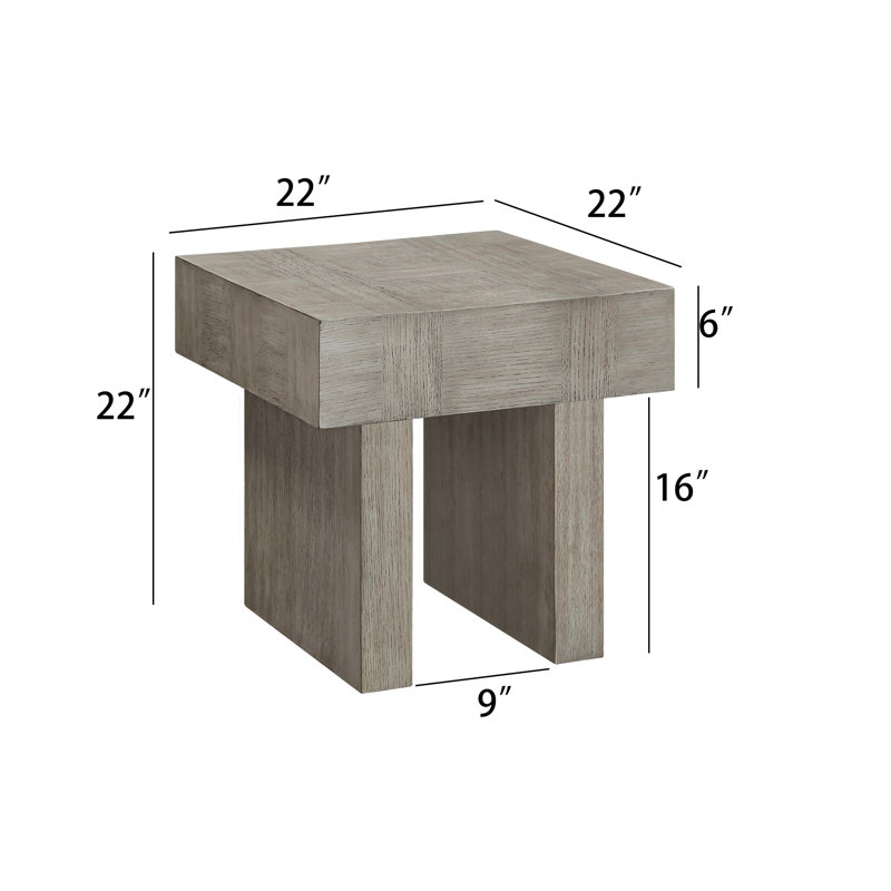Table de bout rectangulaire ultra-moderne en brun-gris