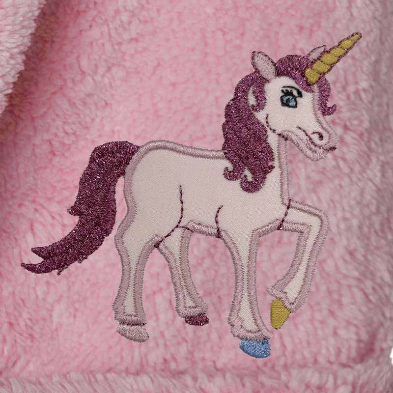 Peignoir à capuche double 100% polyester Linum Kids, L, Pink