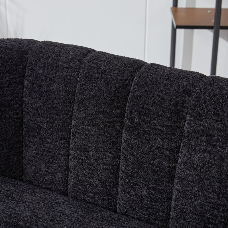 Causeuse compacte en chenille compacte, causeuse moderne de 50 pouces avec pieds en métal pour la maison