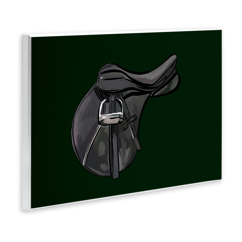 Art mural noir "Saddle Horse" par Amelia Noyes, H 10 po x l 15 po