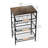 Fruit Basket for Kitchen, 4-5Tier Slide Out Metal Storage Baskets Carts Organizers Drawers with Wood Top and Handle with Rolling Wheels for Snacks Vegetables