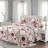 Marina Decoration Home Bedroom Pinsonic Bedding Coverlet Bedspread Soft 2 Piece Summer Christmas Embossed Printed Quilt Set with 1 Embossed Sham, Xmas Red Cardinal Poinsettia Pattern Twin/Single Size-103690726