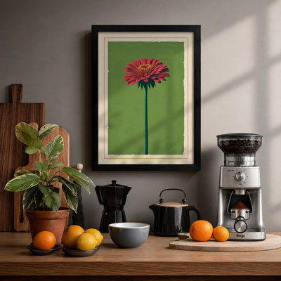 Magenta Gerbera Botanical - Framed Print