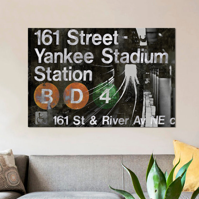 NYC Subway Station II - reproduction d'art graphique sur toile, H 26 po x l 40 po x P 1,5 po, Toile tendue