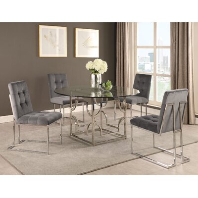 Everly Quinn Schacht Round Glass Dining Table & Reviews | Wayfair