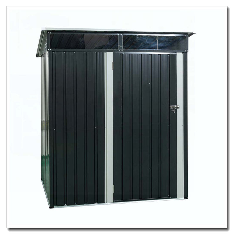 Abri de rangement extérieur en métal transparent 5 pi x 3 pi noir, Noir