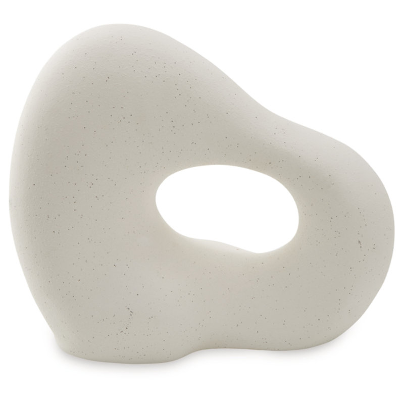Off-White Ceramic Contemporary Sculpture, 11" Height