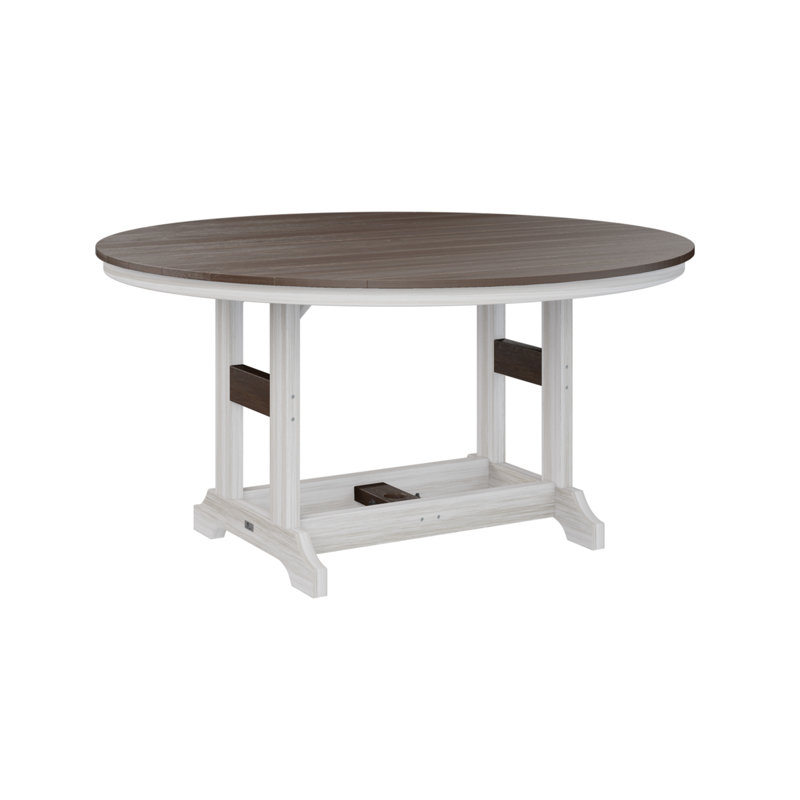 Table de bar ronde Berlin Classic, Imbuia, Coquille de mer