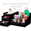 Organisateur de salle de bain moderne et minimaliste - chariot de comptoir à 9 compartiments pour le maquillage, les soins de la peau et les articles de toilette - Organisateur de meuble-lavabo noir élégant