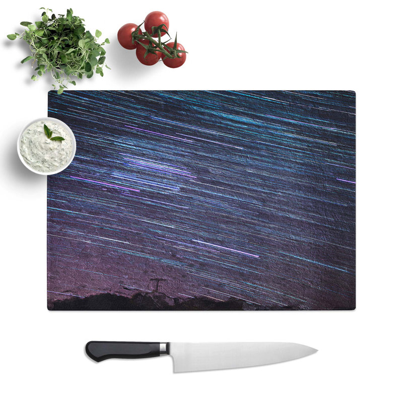 Tempered Glass Stars over Spain Chopping Board, 39 cm W x 28.5 cm L