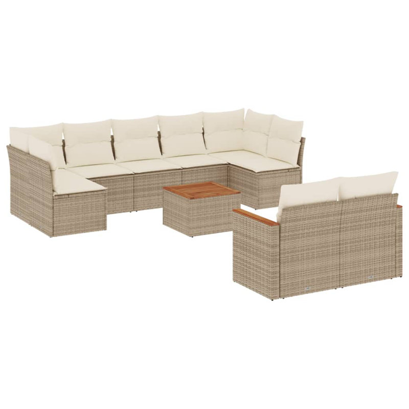 Vidaxl Garden Sofa Set Beige, Cream White