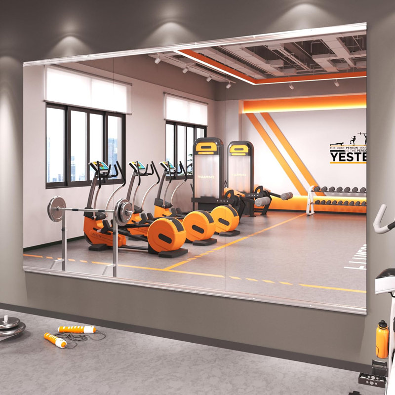 Aevar Large Frameless Full Length Tempered Glass Mirror - Rectangular Wall Mirror for Yoga, Gym & Dance Studio(Set of 2/3)