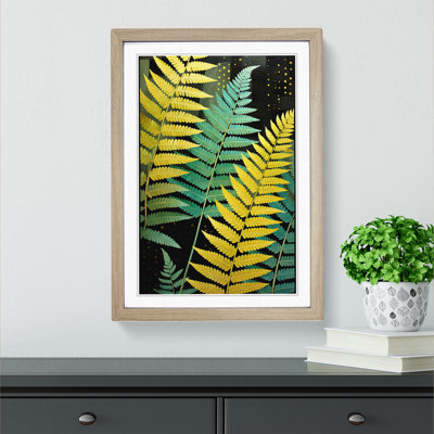 Fern Leaf Constructivism Art - Framed Print