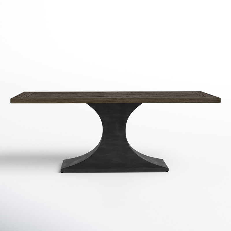 Amboise Metal Base Dining Table, Brown
