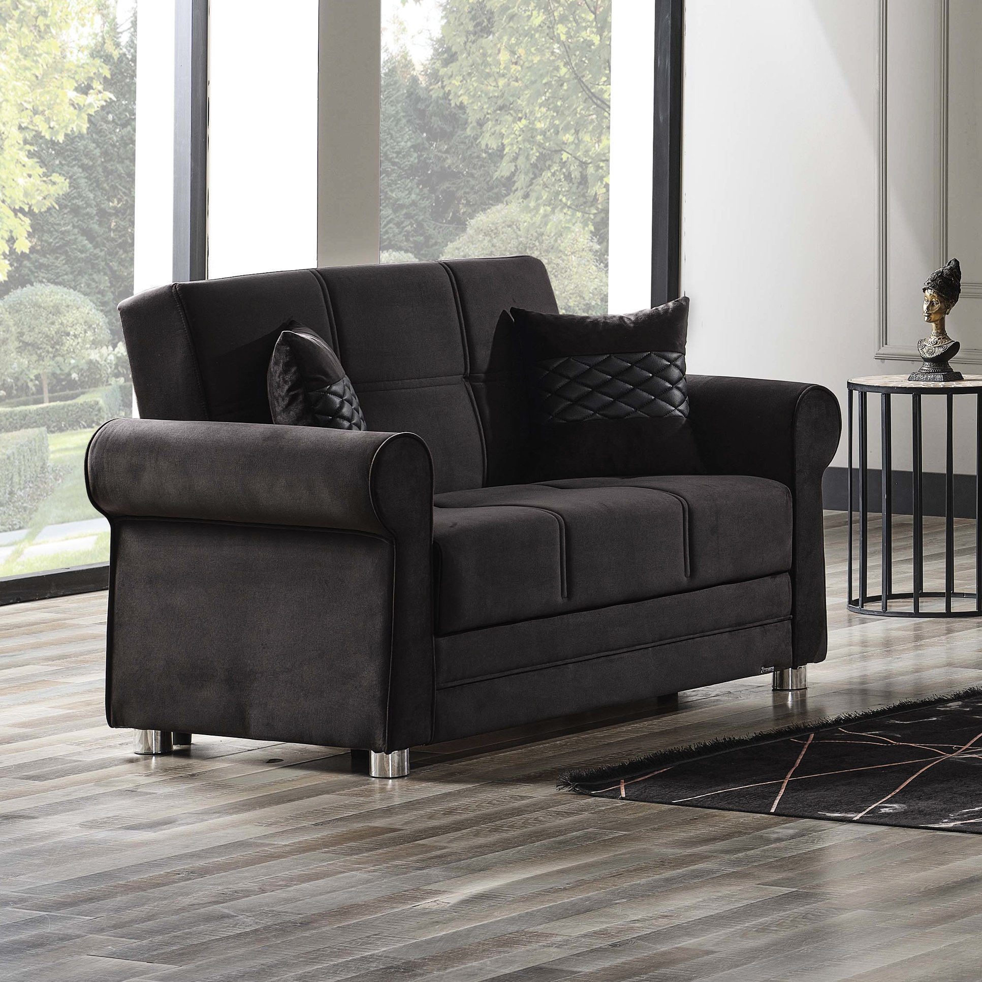 Latitude Run® Black Upholstered Storage - . Modern And Space Furniture