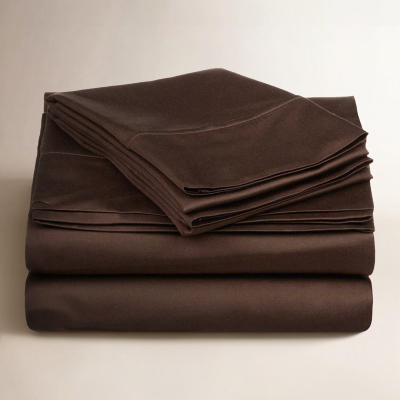 Ensemble de draps Edmont , Très grand lit, Chocolat