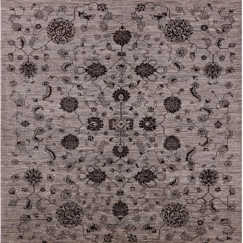 Tapis gris Kher, Carré 4 pi