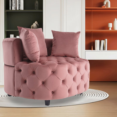 Velvet Seat Reception Chair with Wood Frame