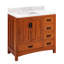 36" Maybeck Vanity - Tinted Oak With Left Offset Rect Undermount Sink - Carrara Marble Widespread