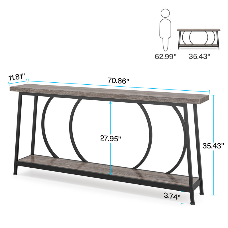 Canapé-lit 70,9 po avec rangement Creedyn, H 35,43 po x l 70,86 po x P 11,81 po, Gris rétro