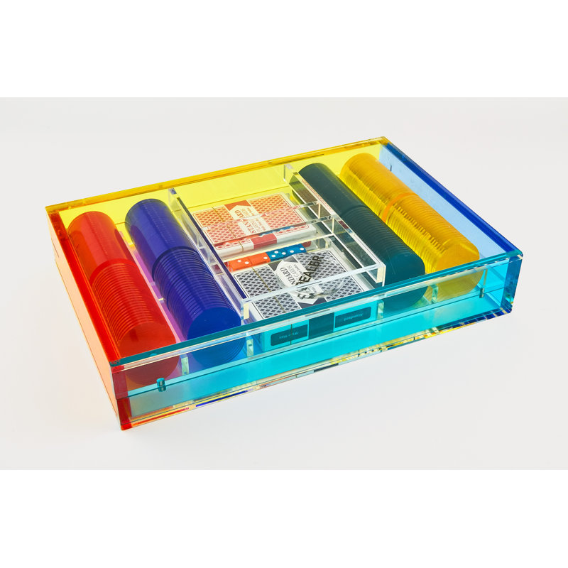 200 Chip Lucite Poker Set Multi Color