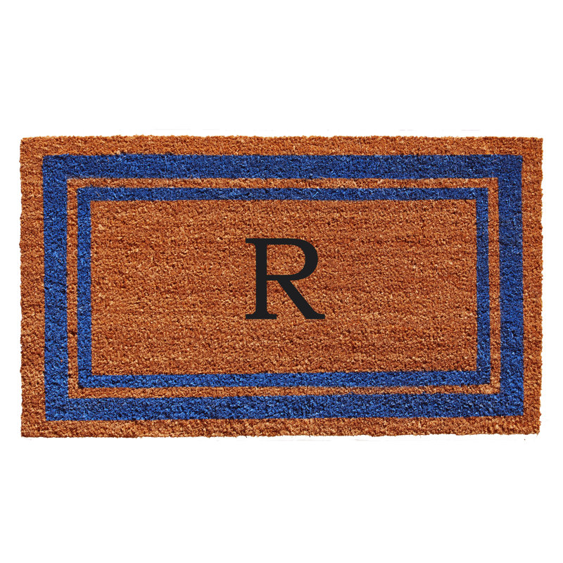 Tapis d'entrée antidérapant Stortz, Bleu / Brun, R, Rectangle 1 pi 6 po x 2 pi 6 po