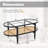 2-tier Coffee Table Tempered Glass Top With Pe Rattan Shelf & Acacia Wood Frame Black