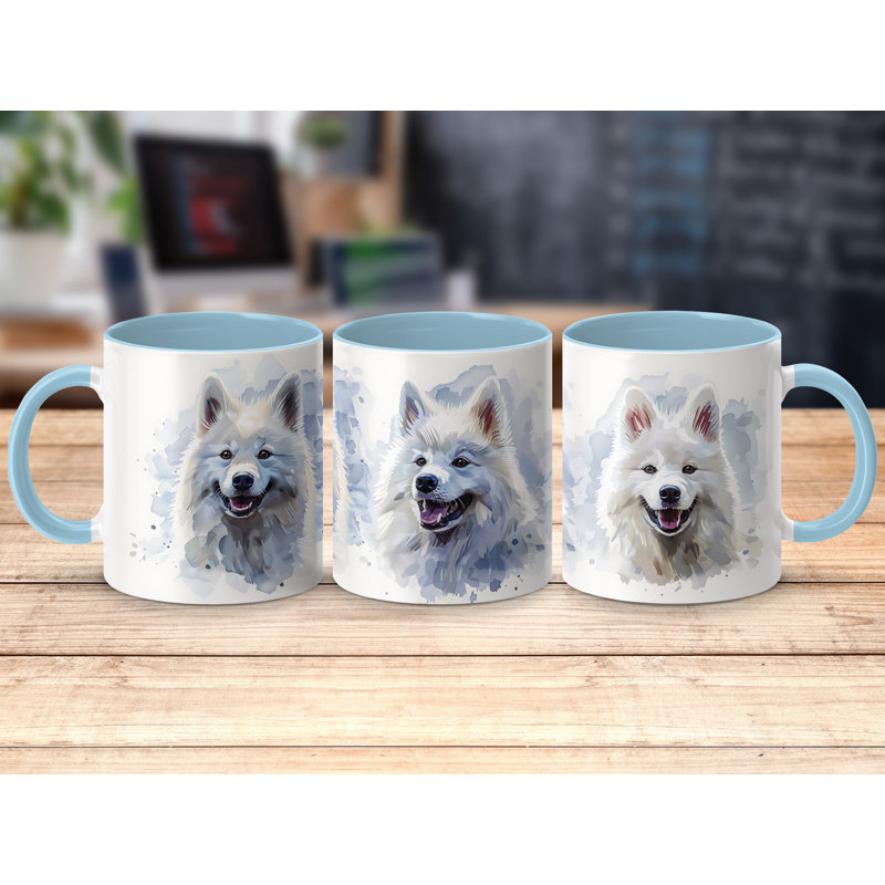 Ceramic Coffee Mug, 4, Light Blue