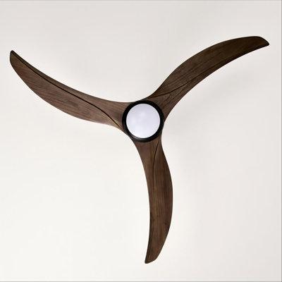 52" Matte Black Ceiling Fan with Light 